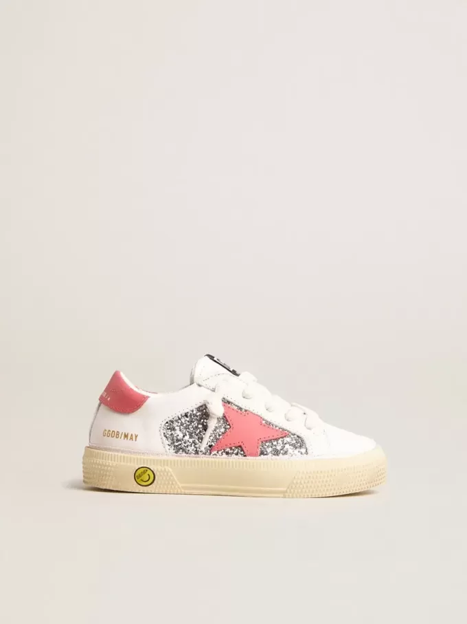 Young May con stella in pelle rosa e linguetta sul tallone Young May con stella in pelle rosa e linguetta sul tallone