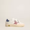 Young May School in pelle con stella glitterata e linguetta sul tallone