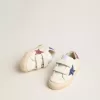 Young May School in pelle con stella glitterata e linguetta sul tallone