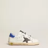 Young Old School con stella in pelle nera con stampa serpente e tallone blu