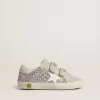 Young Old School in argento e rosa glitterato con stella in pelle bianca