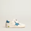 Young Old School in pelle con stella azzurra e linguetta sul tallone