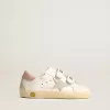 Young Old School in pelle con stella in camoscio grigio e linguetta sul tallone in rosa antico