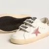 Young Old School in pelle con stella in pelle color pesca metallizzata