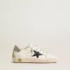 Young Super-Star in pelle con stella glitterata e linguetta sul tallone